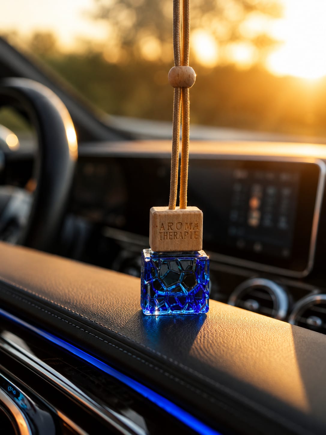 Luxury Wooden Cap Hanging Car Perfume